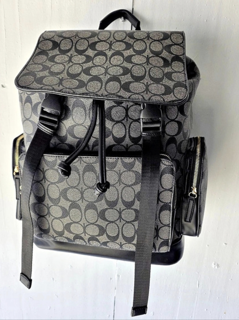 Fashion League Flap Backpack In Signature Canvas Black & Brown